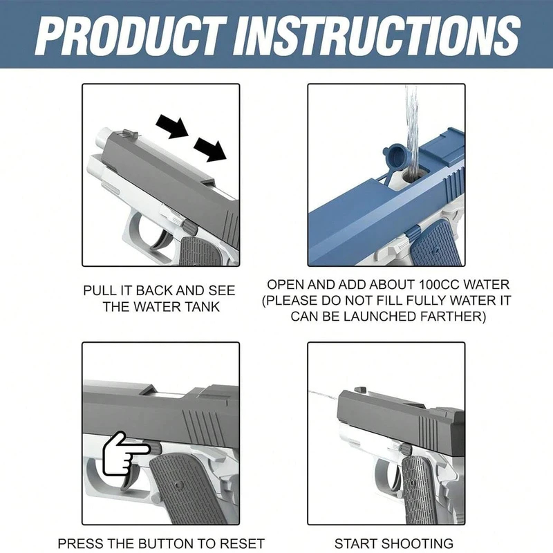 ปืนฉีดน้ำ M1911 ของเล่นปืนฉีดน - Aquatic Sports บทวิจารณ์และราคา
